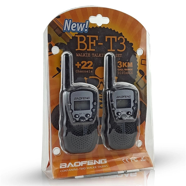 على استعداد لشحن رخصة الراديو ثنائية الاتجاه مجانًا Mini UHF BF-T3 Two Way Radio Kids BaoFeng T3